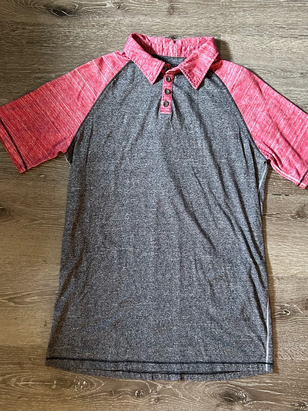 Men’s Large Gray BKE‎ Polo Collared Short Sleeve Shirt Standard Fit